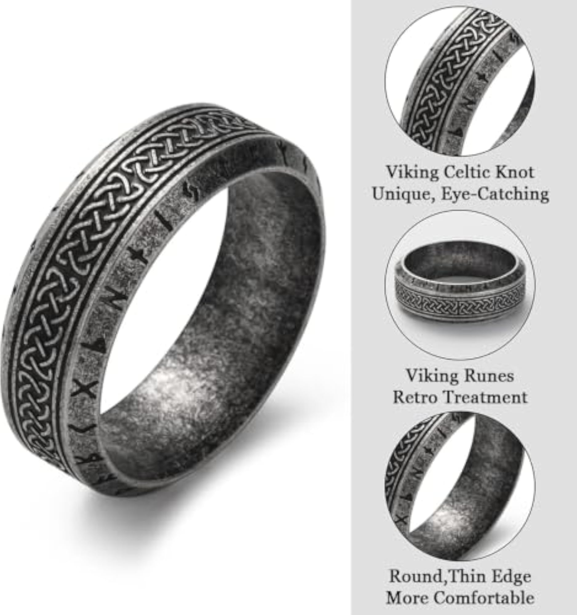 Celtic Knot Pattern Finger Ring for Men